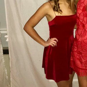 Urban Outfitters Red Velvet Dress- XS